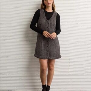 American Eagle Outfitters Black and Gray Mini Dress
